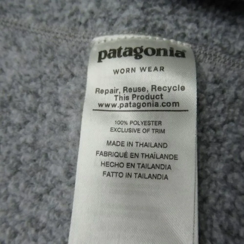 Patagonia Better Sweater Womens Small Gray Knitted Fleece 1/4 Zip‎ Pullover Logo